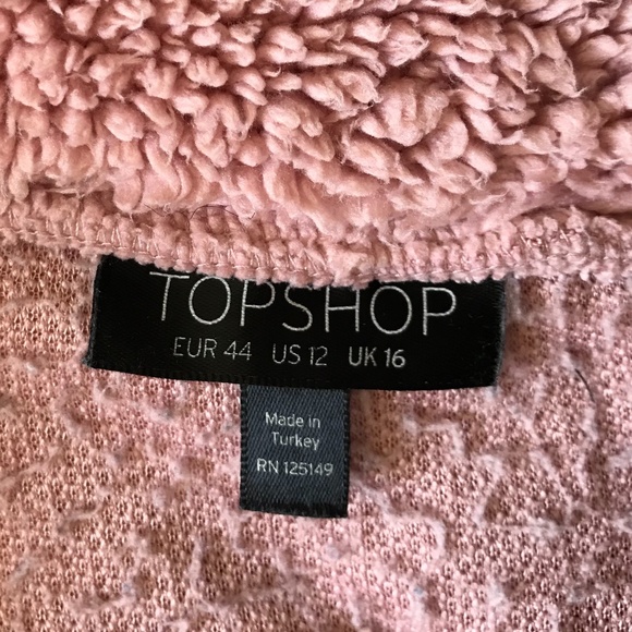 Topshop Heart Sherpa Quarter Zip Jacket - Picture 6 of 7